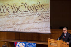 Trevor Potter speaks at the Indiana University Maurer School of Law.